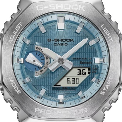 Casio G-Shock GBM-2100-1A2 CasiOak Bluetooth & Solar Metal Case Analog Digital Men's Watch (Black & Blue) GBM2100-1A2