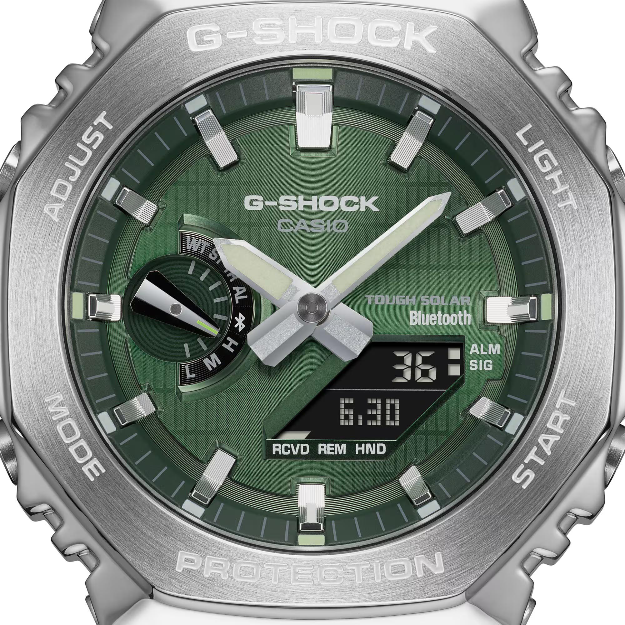 Casio G-Shock GBM-2100-1A3 CasiOak Bluetooth & Solar Metal Case Analog Digital Men's Watch (Black & Green) GBM2100-1A3