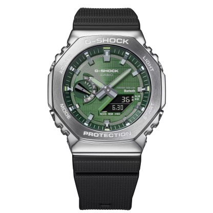 Casio G-Shock GBM-2100-1A3 CasiOak Bluetooth & Solar Metal Case Analog Digital Men's Watch (Black & Green) GBM2100-1A3