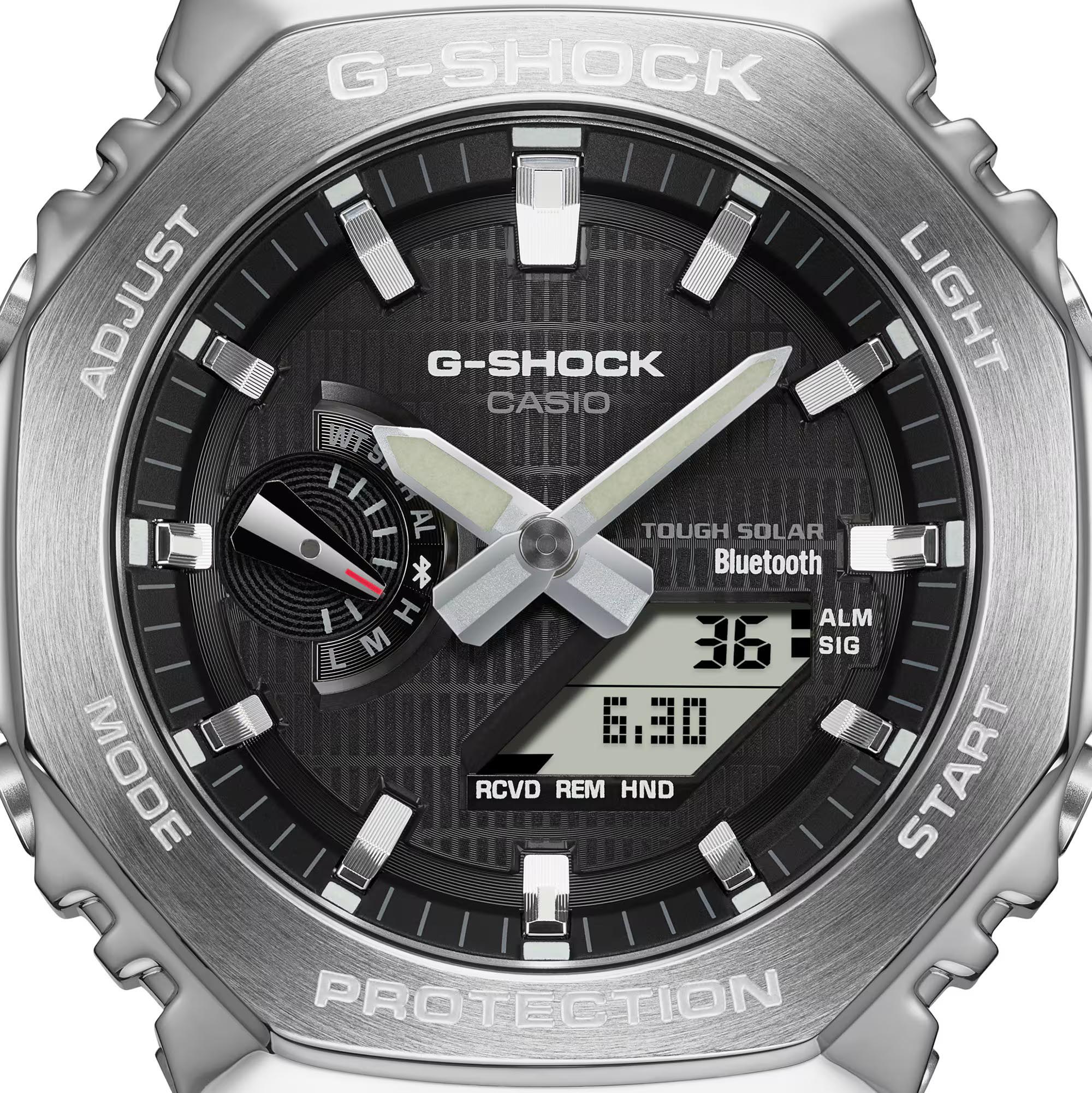 Casio G-Shock GBM-2100-1A CasiOak Bluetooth & Solar Metal Case Analog Digital Men's Watch (Black & Silver) GBM2100-1A