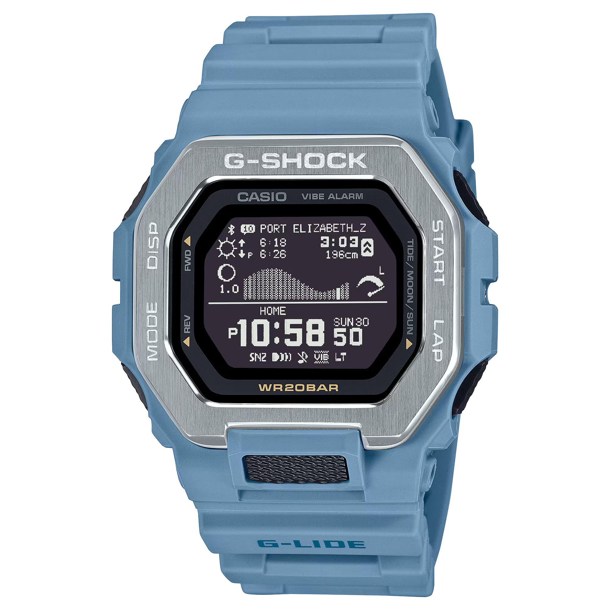 Casio G-Shock GBX-100-2A G-Lide Bluetooth Tide Graph Moon Data Sport Watch (Blue) GBX100-2A
