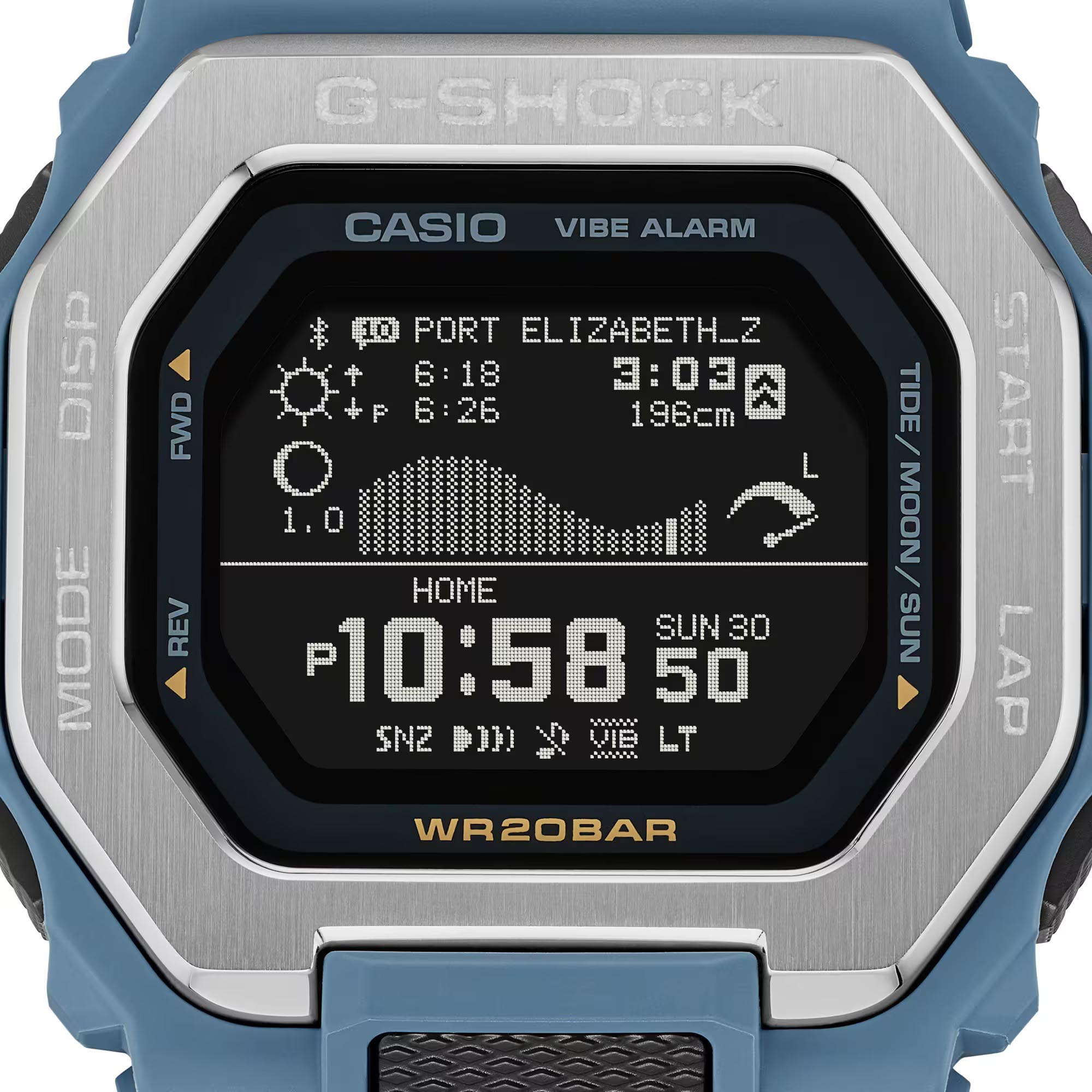Casio G-Shock GBX-100-2A G-Lide Bluetooth Tide Graph Moon Data Sport Watch (Blue) GBX100-2A