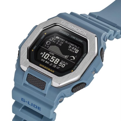 Casio G-Shock GBX-100-2A G-Lide Bluetooth Tide Graph Moon Data Sport Watch (Blue) GBX100-2A