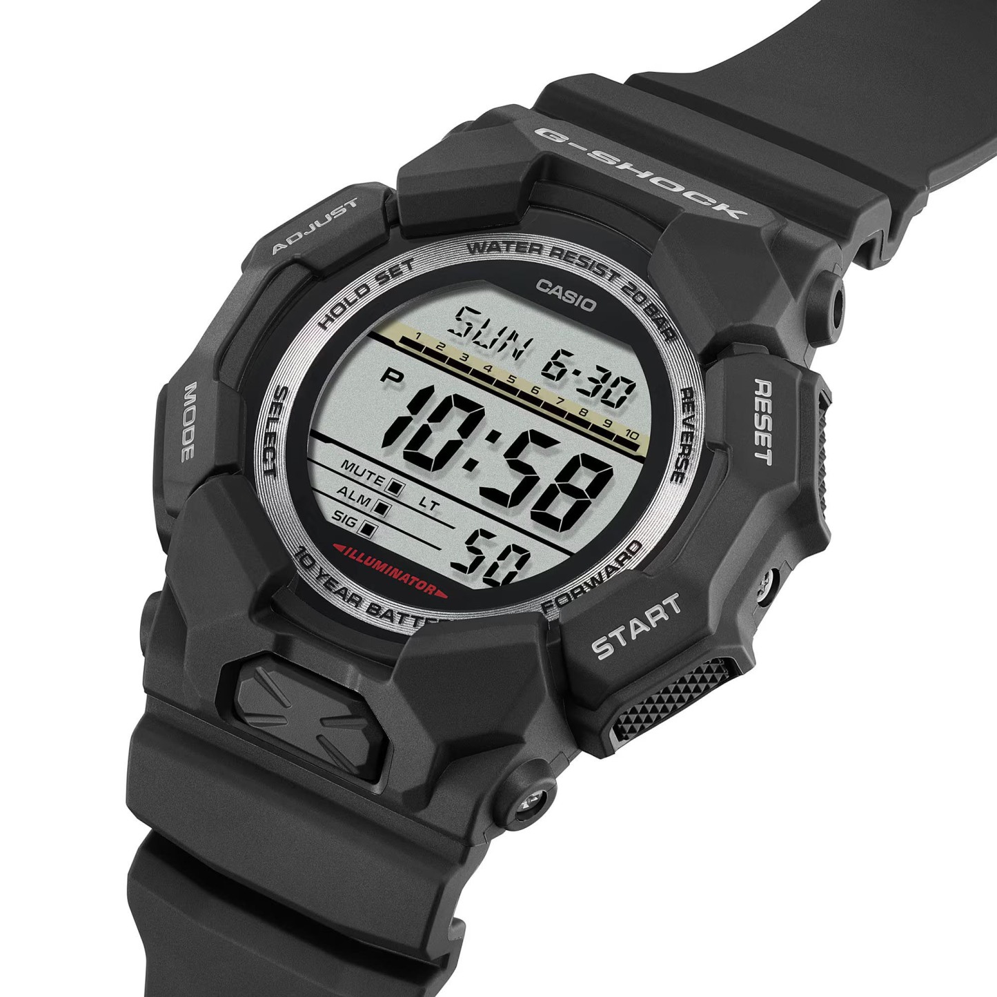 Casio G-Shock GD-010-1 Super Illuminator 10-Years Battery Digital Men's Watch (Black) GD010-1