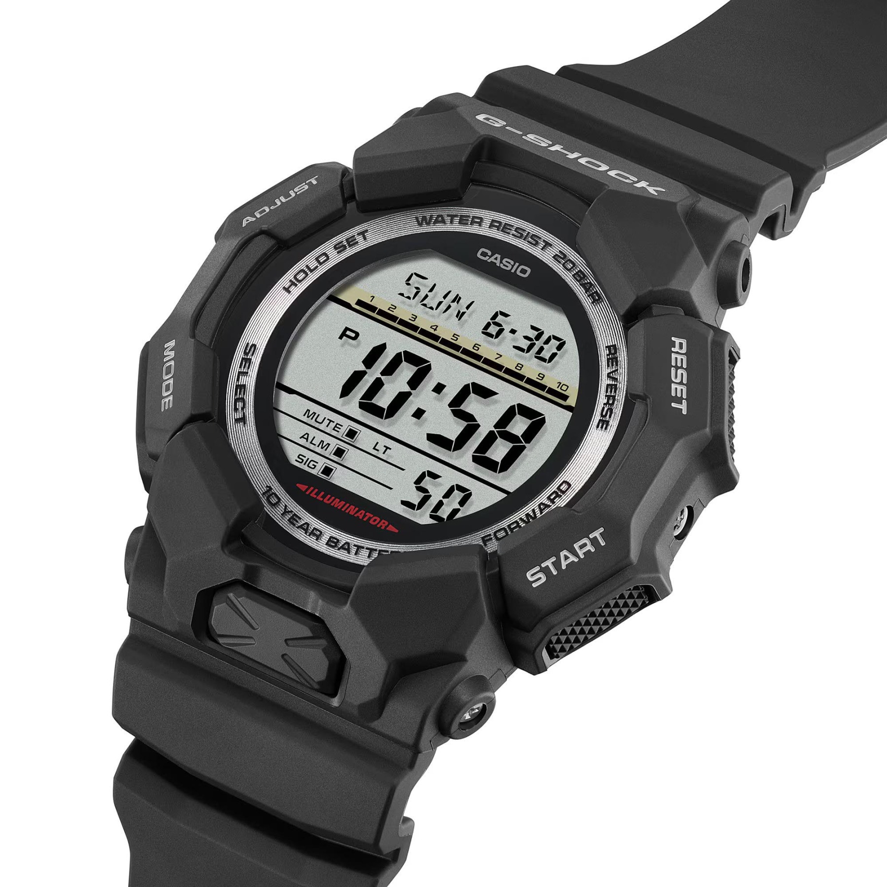Casio G-Shock GD-010-1 Super Illuminator 10-Years Battery Digital Men's Watch (Black) GD010-1