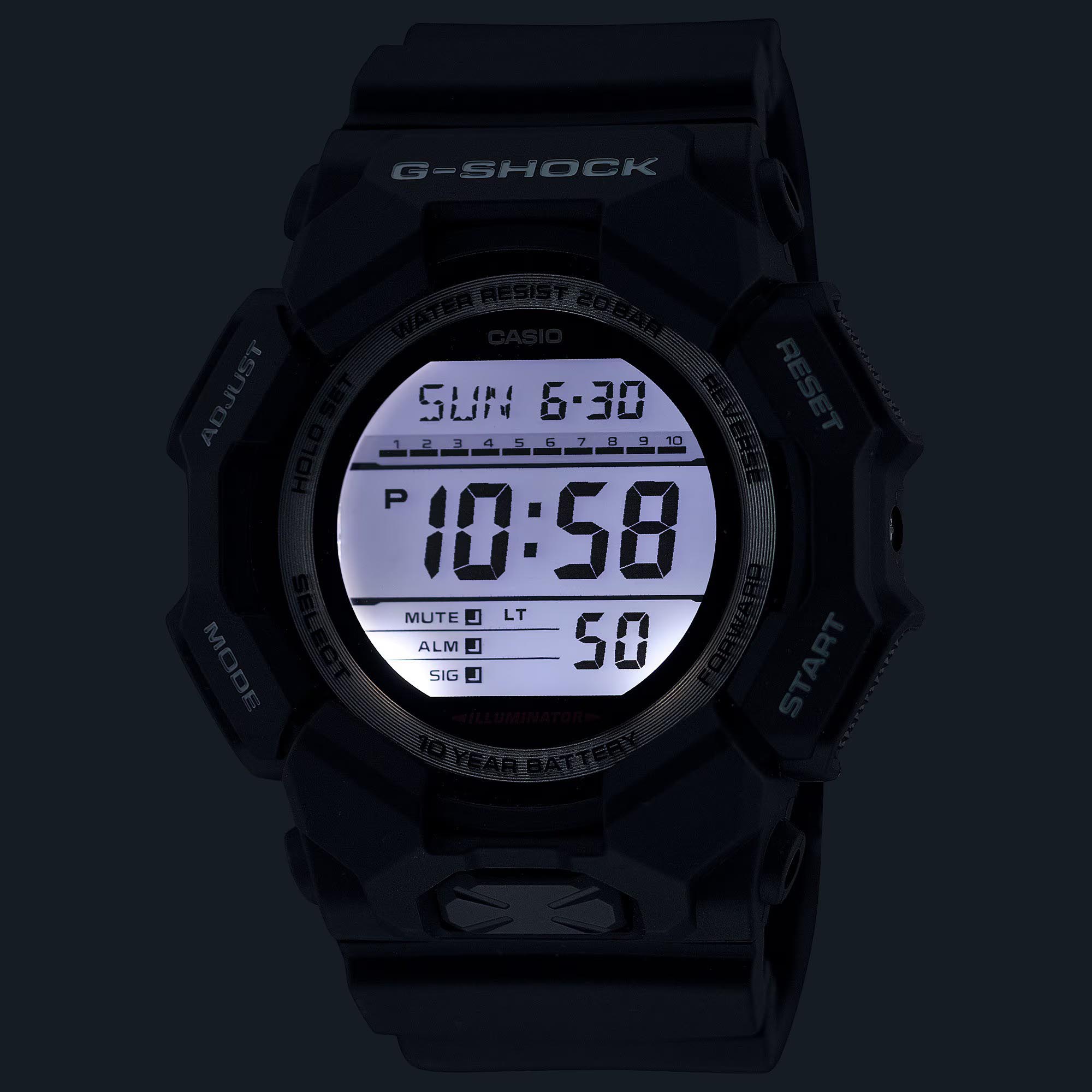 Casio G-Shock GD-010-1 Super Illuminator 10-Years Battery Digital Men's Watch (Black) GD010-1