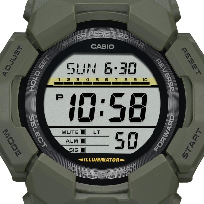 Casio G-Shock GD-010-3 Super Illuminator 10-Years Battery Digital Men's Watch (Green) GD010-3