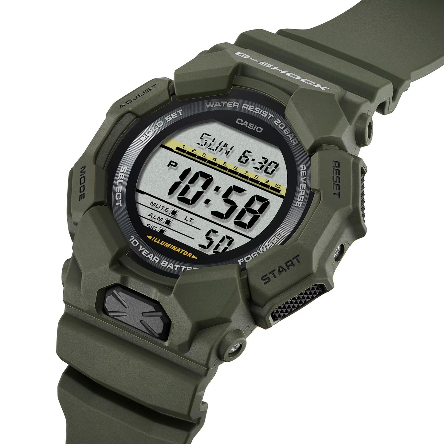 Casio G-Shock GD-010-3 Super Illuminator 10-Years Battery Digital Men's Watch (Green) GD010-3