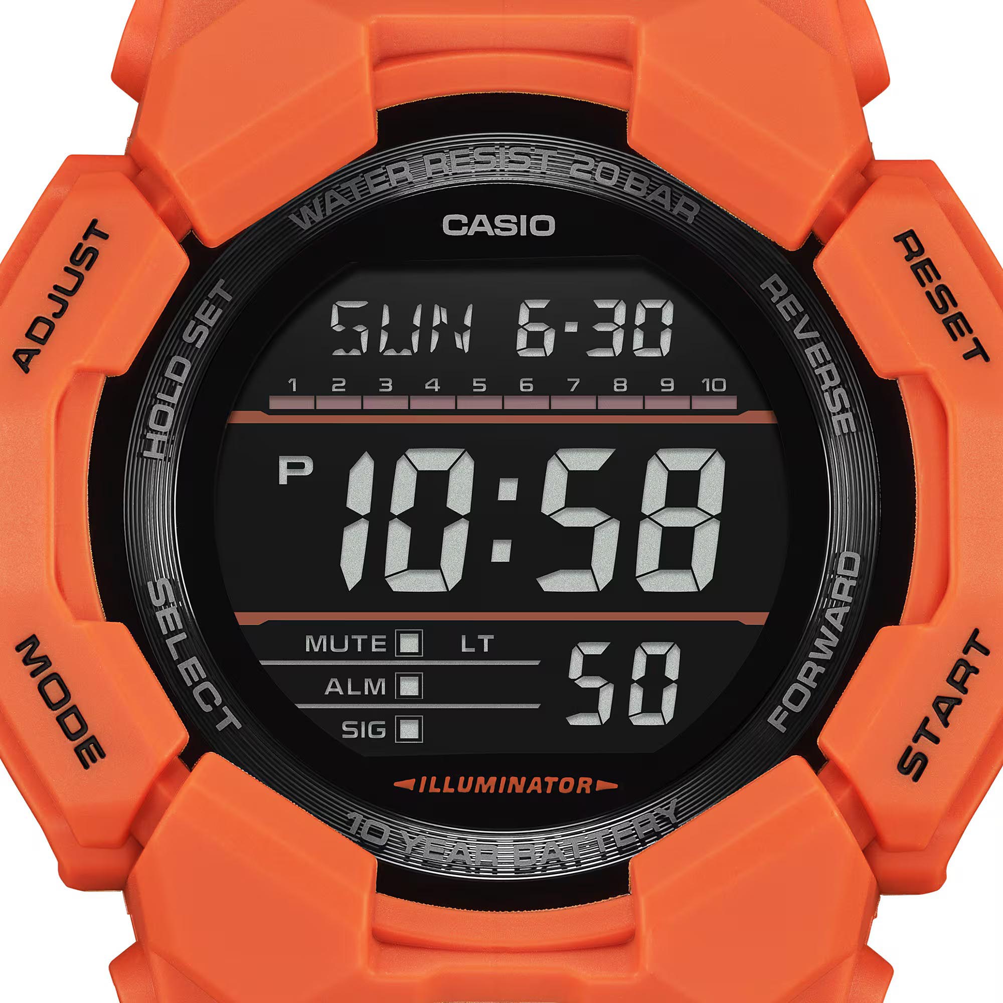 Casio G-Shock GD-010-4 Super Illuminator 10-Years Battery Digital Men's Watch (Orange) GD010-4