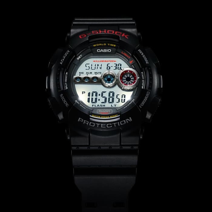 Casio G-Shock GD-100-1A Super Illuminator 7-Years Battery Digital Men's Watch (Black) GD100-1