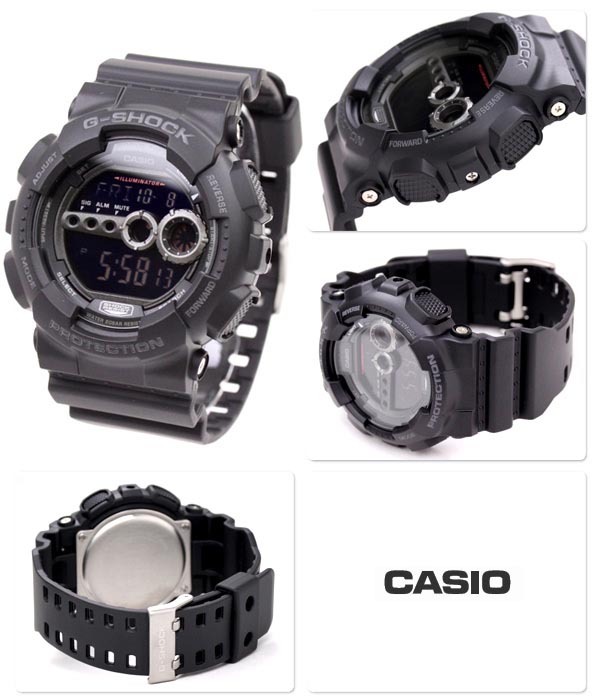 Casio G-Shock GD-100-1B Digital Super Illuminator Men Watch Black ozdigitalwatch.com.au
