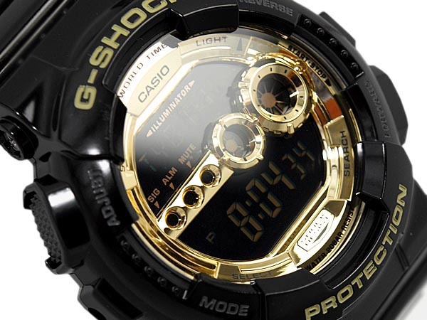 Casio G-Shock GD-100GB-1 Digital Super Illuminator 7-Years Battery Men's Watch (Black x Gold)
