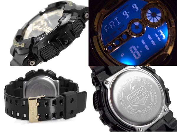 Casio G-Shock GD-100GB-1 Digital Super Illuminator 7-Years Battery Men's Watch (Black x Gold)