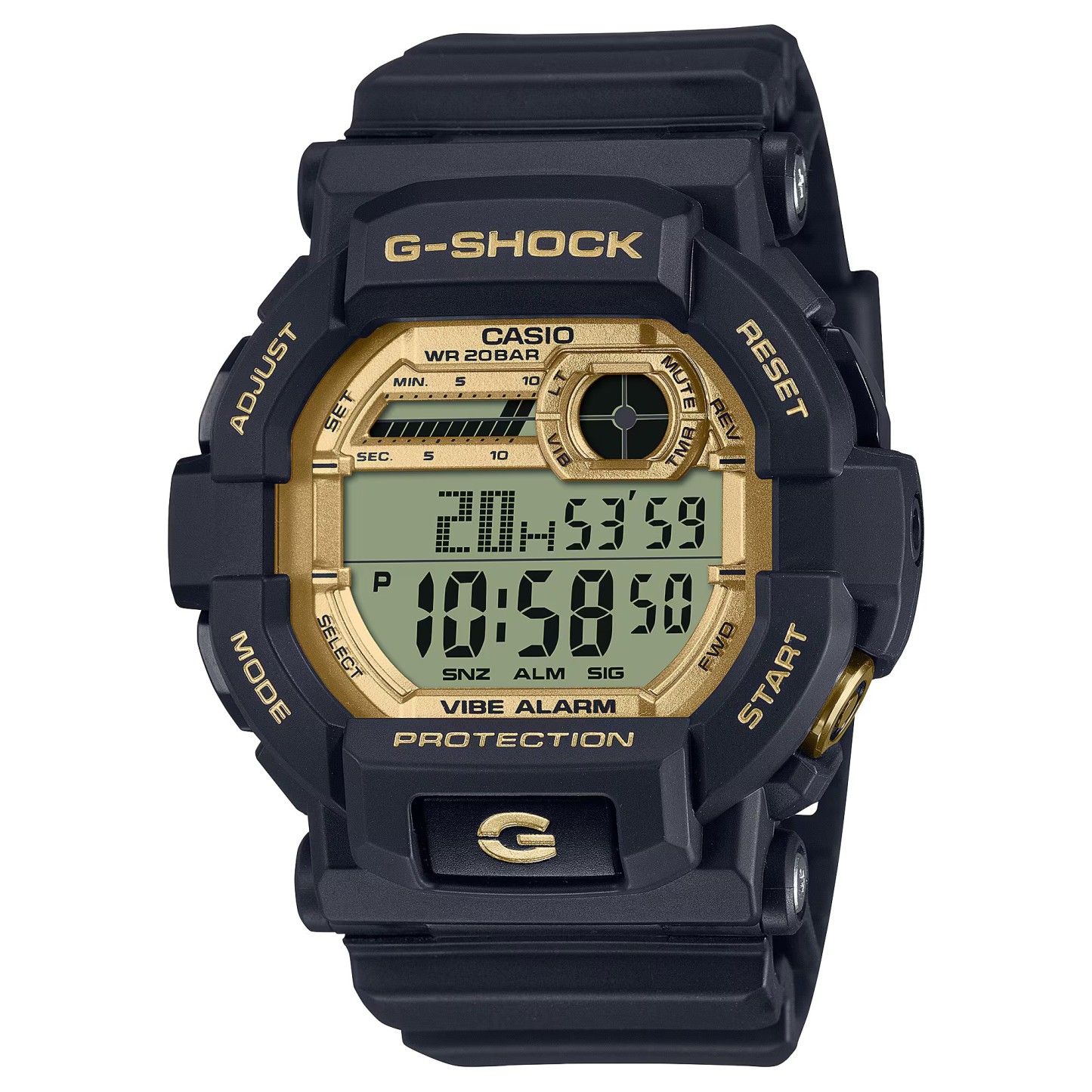 Casio G-Shock GD-350gb-1 Digital Men's Watch (Black & Gold) 5-Years Battery Life GD350gb-1