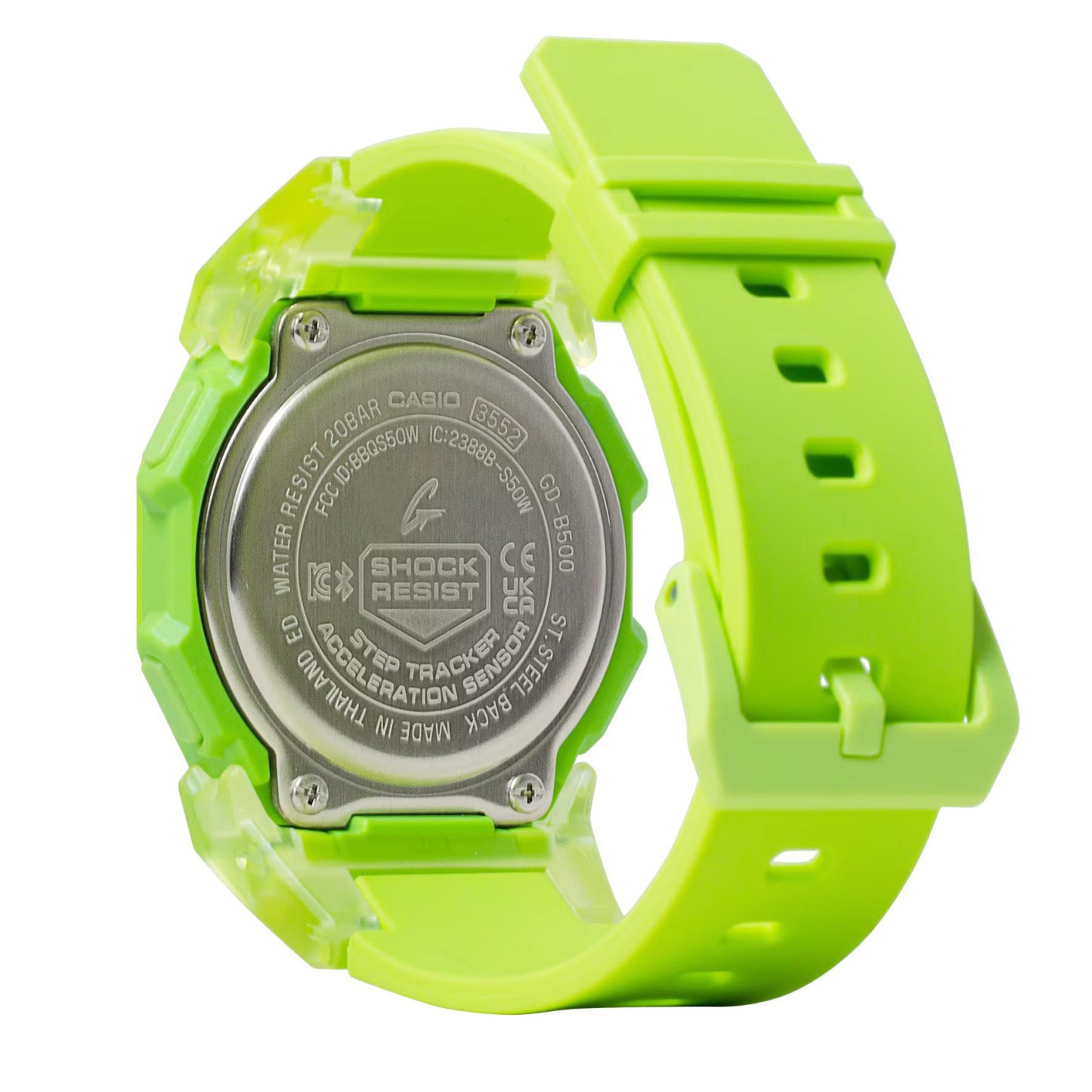 Casio G-Shock GD-B500S-3 Bluetooth Step Tracker Digital Watch (Fluorescent Green) Compact Size