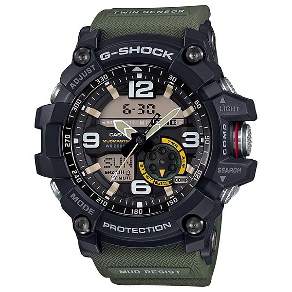 Casio G-Shock Mudmaster  GG-1000-1A3 Black x Green Twin Sensor Men's Watch