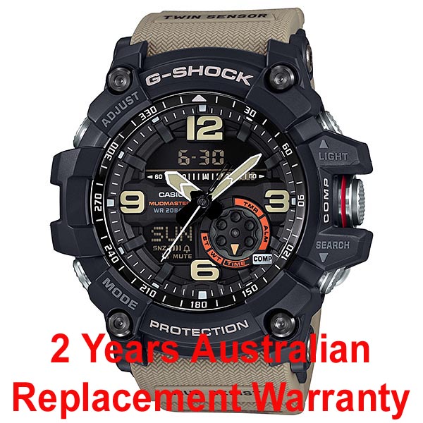 Casio G Shock GG 1000 1A5 Mudmaster Watch Twin Sensor Men Beige Black ozDigitalWatch