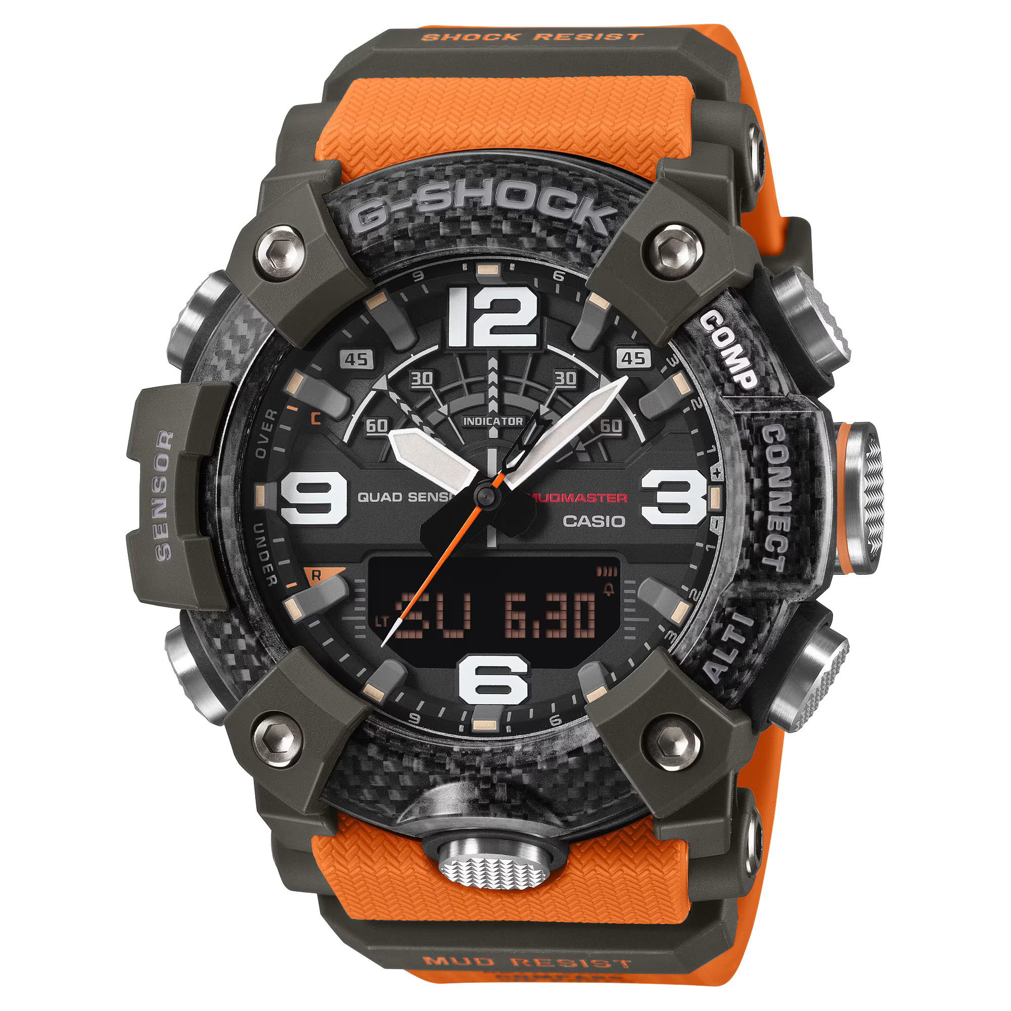 Casio G-Shock GG-B100X-1A9 Mudmaster Quad Sensor Bluetooth Men's Watch (Orange & Black) (Upgrade version of GG-B100-1A9)
