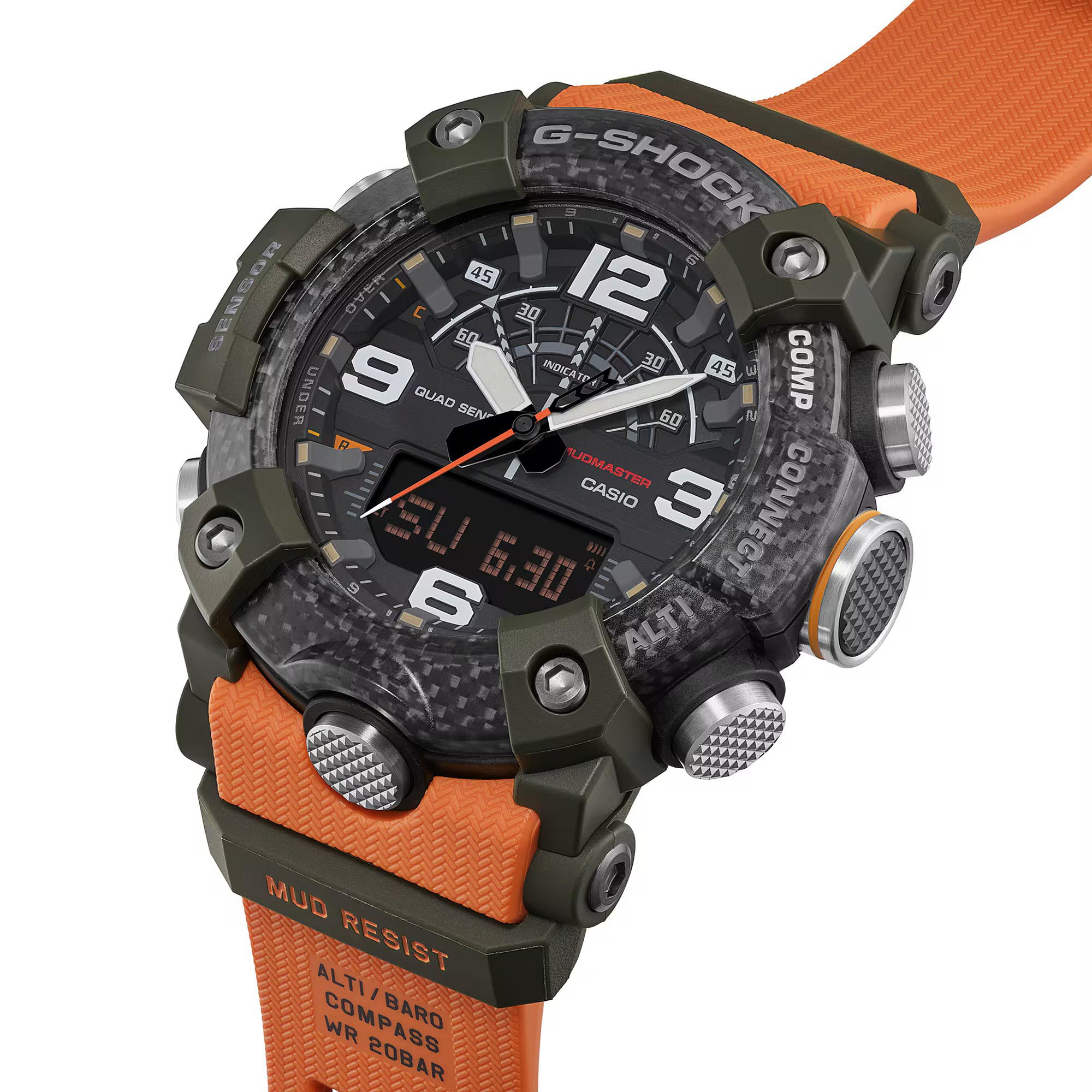 Casio G-Shock GG-B100X-1A9 Mudmaster Quad Sensor Bluetooth Men's Watch (Orange & Black) (Upgrade version of GG-B100-1A9)