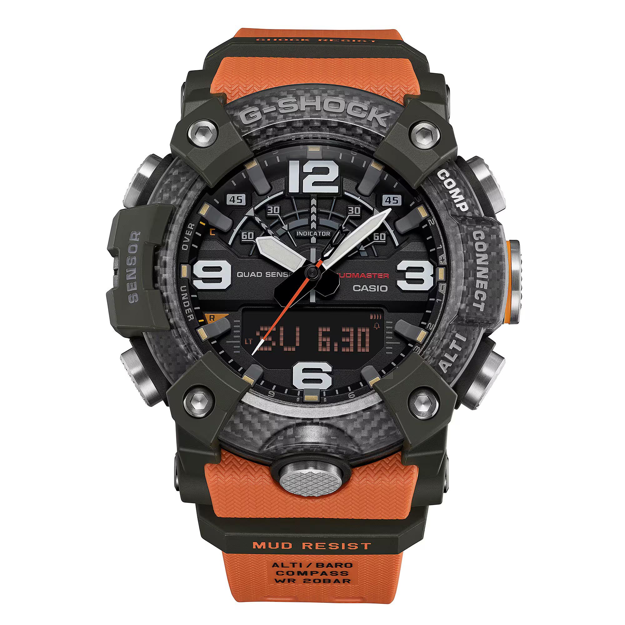 Casio G-Shock GG-B100X-1A9 Mudmaster Quad Sensor Bluetooth Men's Watch (Orange & Black) (Upgrade version of GG-B100-1A9)