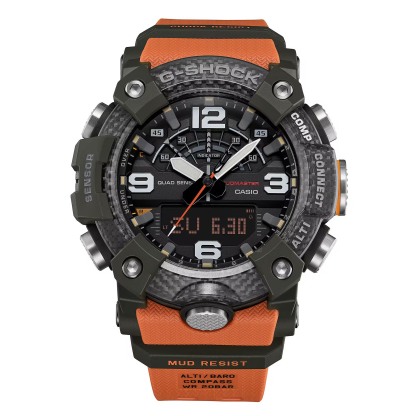 Casio G-Shock GG-B100X-1A9 Mudmaster Quad Sensor Bluetooth Men's Watch (Orange & Black) (Upgrade version of GG-B100-1A9)