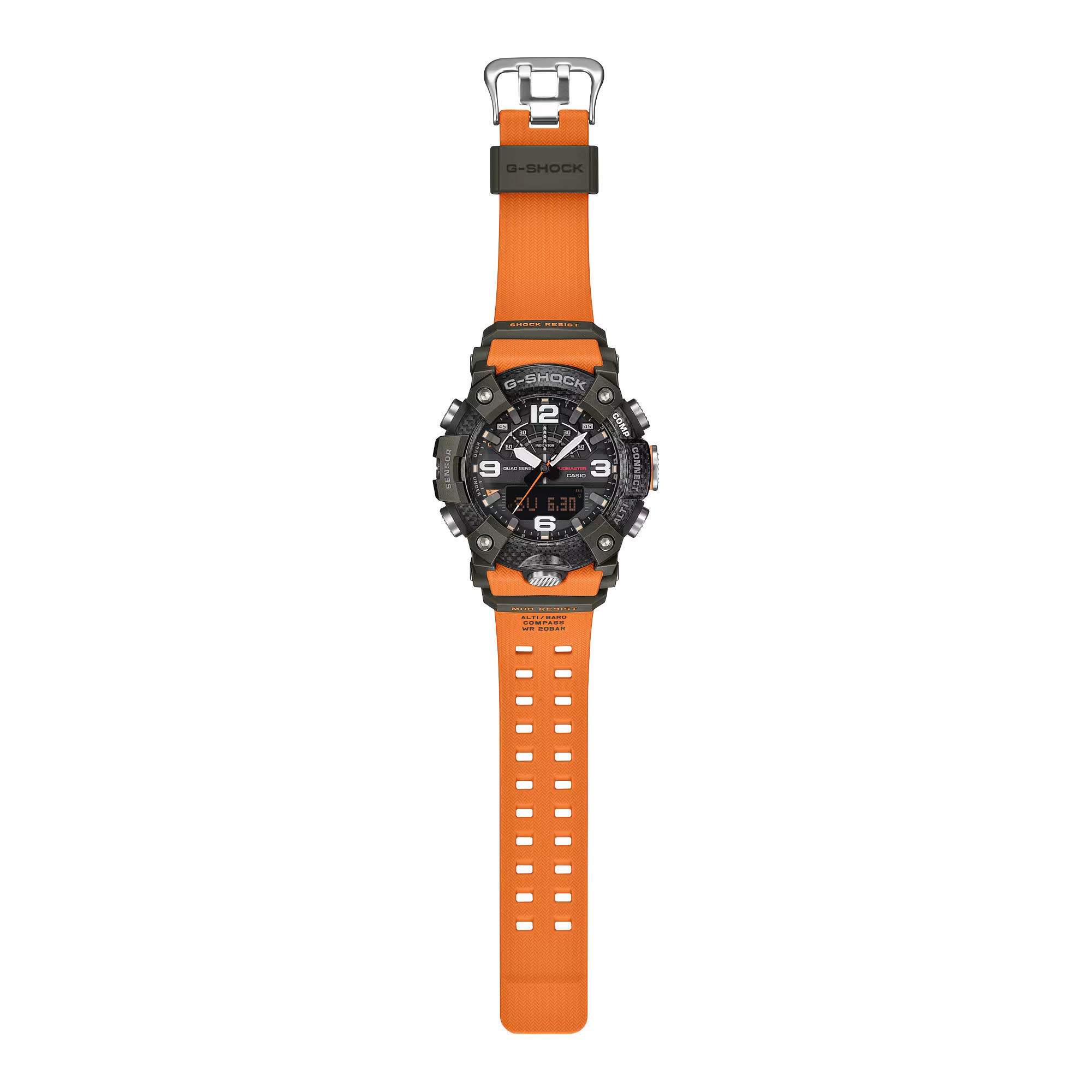 Casio G-Shock GG-B100X-1A9 Mudmaster Quad Sensor Bluetooth Men's Watch (Orange & Black) (Upgrade version of GG-B100-1A9)