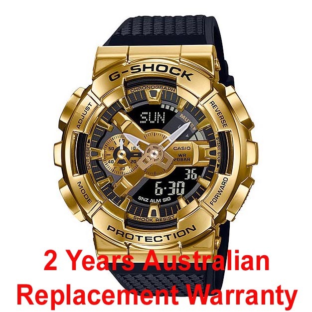 Casio G-Shock GM-110G-1A9 Analog Digital Men Watch Metal Covered Gold Black ozdigitalwatch.com.au