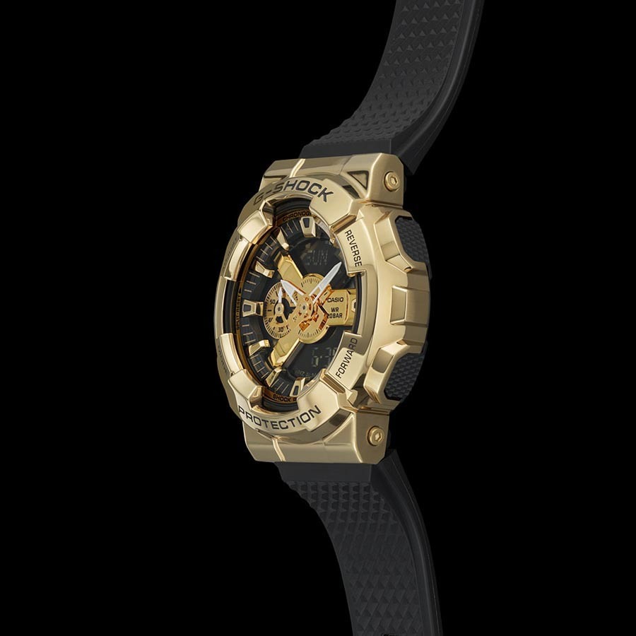 Casio G-Shock GM-110G-1A9 Analog Digital Men Watch Metal Covered Gold Black ozdigitalwatch.com.au