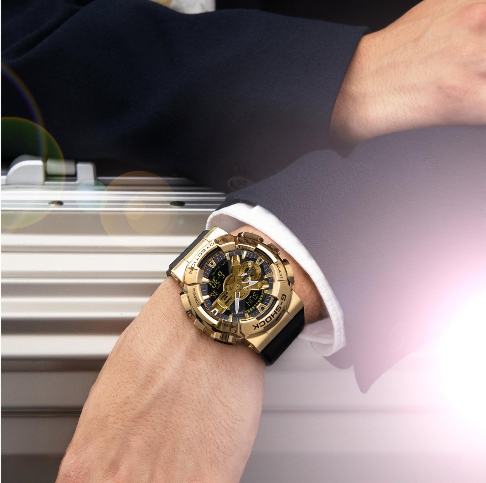 Casio G-Shock GM-110G-1A9 Analog Digital Men Watch Metal Covered Gold Black ozdigitalwatch.com.au