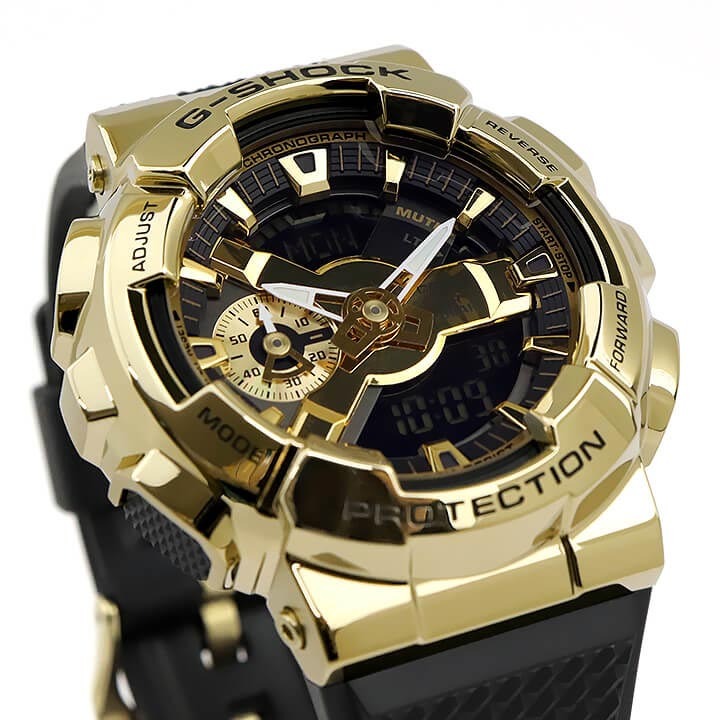Casio G-Shock GM-110G-1A9 Analog Digital Men Watch Metal Covered Gold Black ozdigitalwatch.com.au