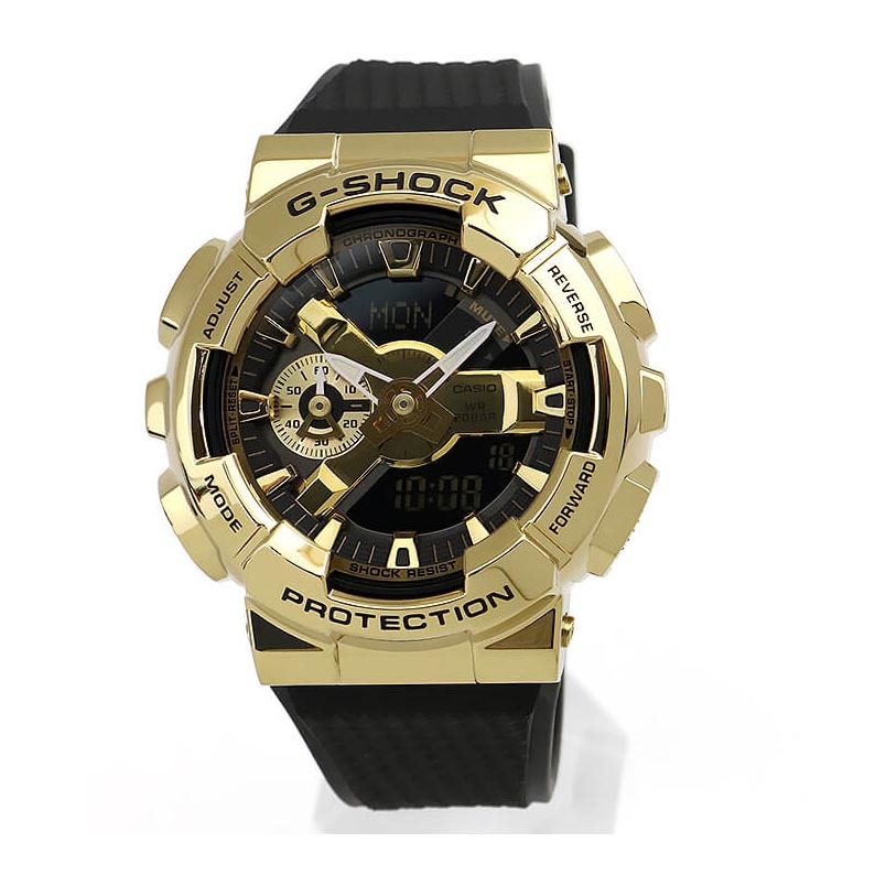 Casio G-Shock GM-110G-1A9 Analog Digital Men Watch Metal Covered Gold Black ozdigitalwatch.com.au