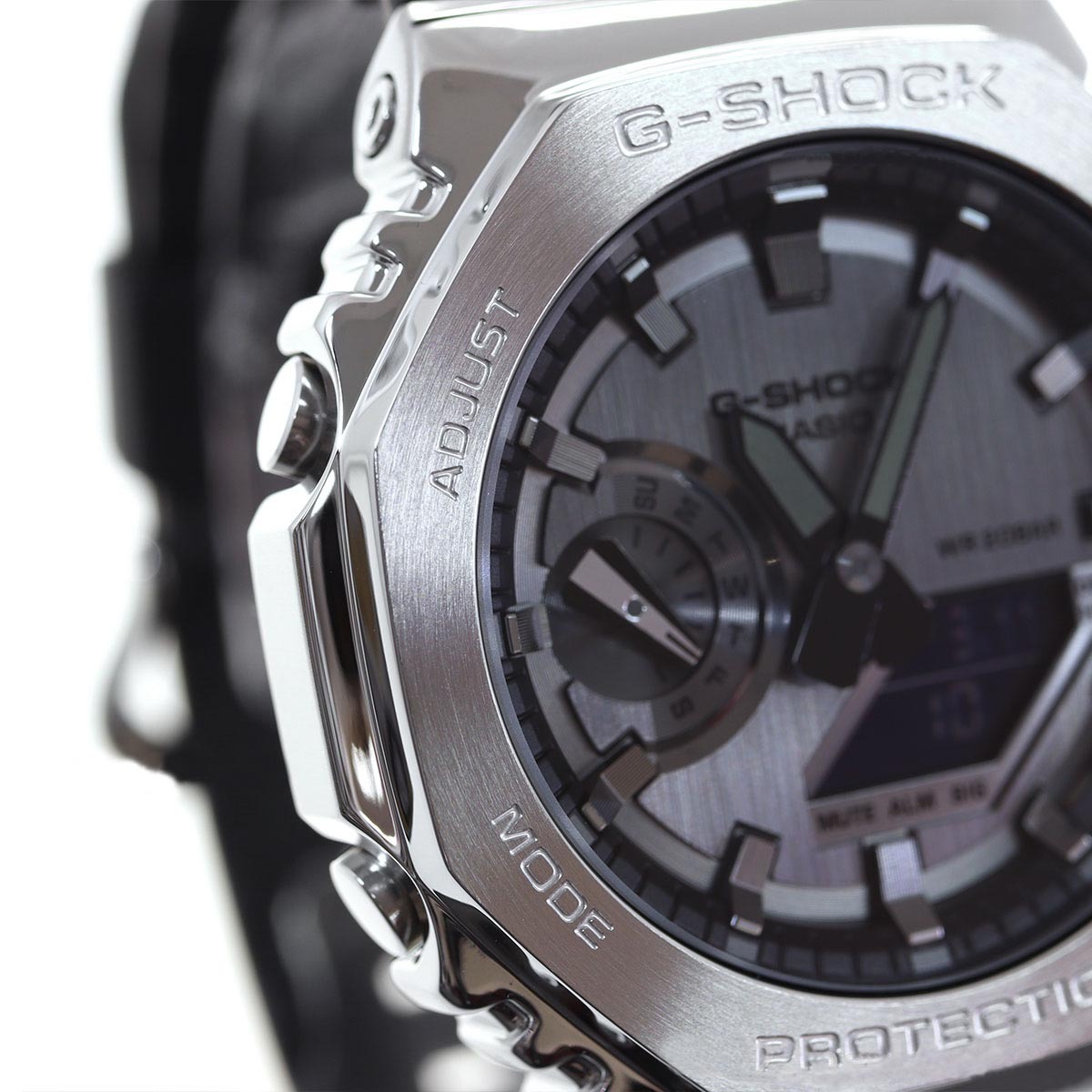 Casio G-Shock GM-2100-1A CasiOak Metal Case Analog Digital Watch Silver Black ozdigitalwatch.com.au