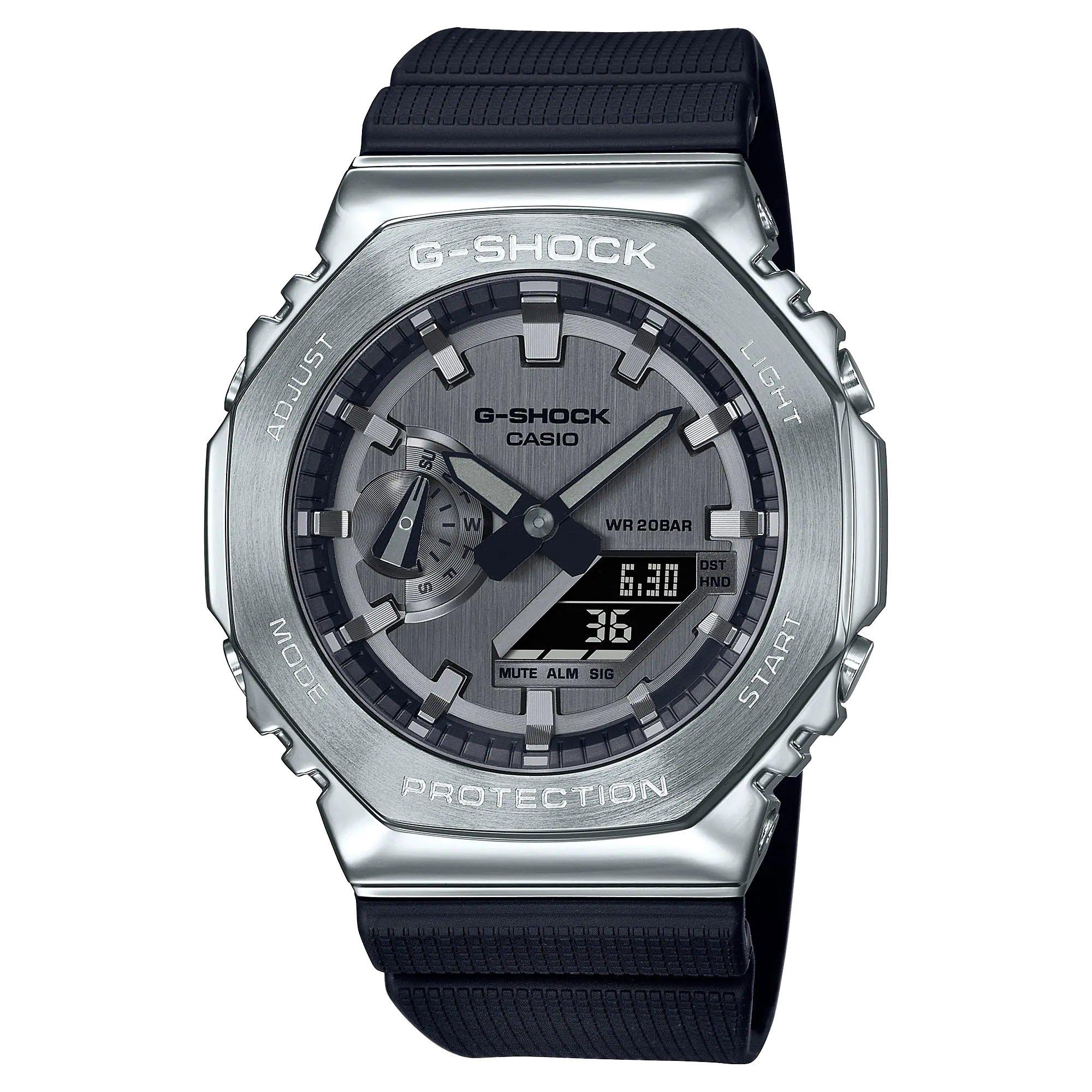 Casio G-Shock GM-2100-1A CasiOak Metal Case Analog Digital Men's Watch (Silver x Black) GM2100-1A