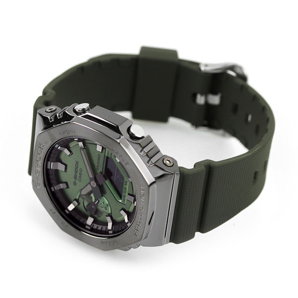 Casio G-Shock GM-2100B-3A CasiOak Metal Case Analog Digital Watch Green Gray ozdigitalwatch.com.au