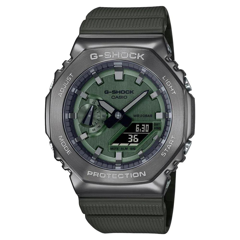 Casio G-Shock GM-2100B-3A CasiOak Metal Case Analog Digital Men's Watch (Green x Gray) GM2100B-3A