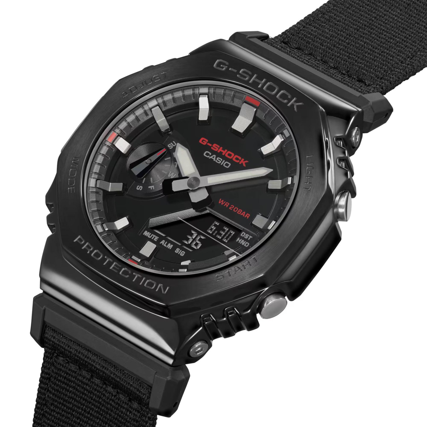 Casio G-Shock GM-2100CB-1A CasiOak Metal Case Watch Black Cloth Band ozdigitalwatch.com.au