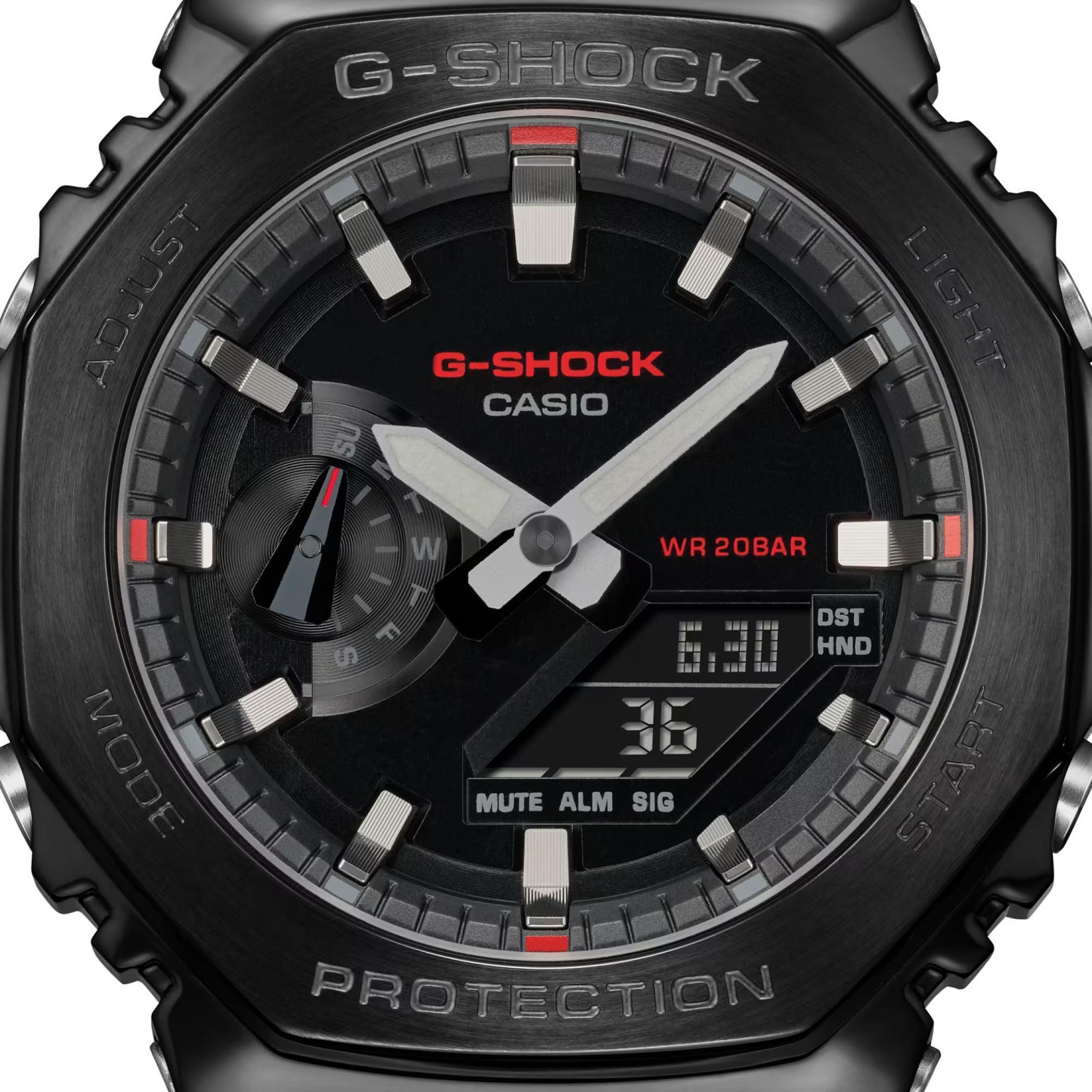 Casio G-Shock GM-2100CB-1A CasiOak Metal Case Watch Black Cloth Band ozdigitalwatch.com.au