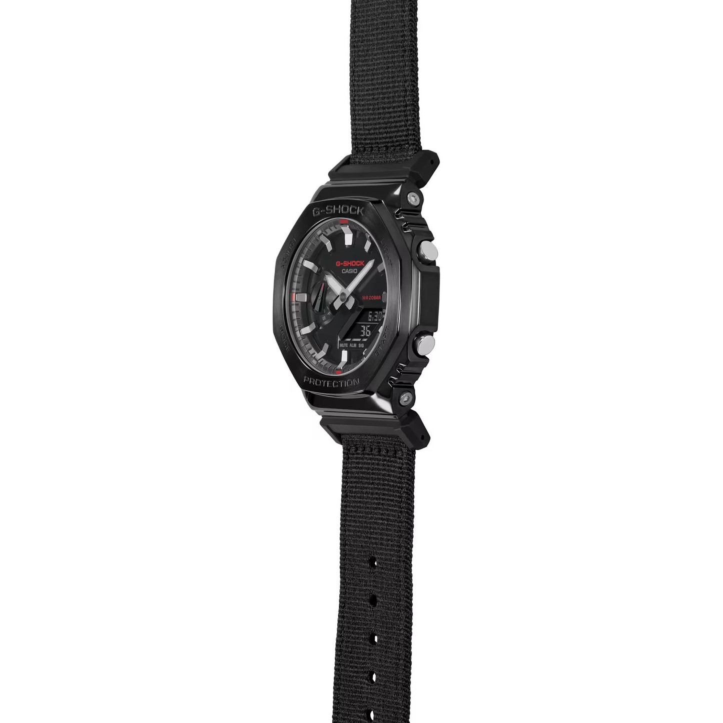 Casio G-Shock GM-2100CB-1A CasiOak Metal Case Watch Black Cloth Band ozdigitalwatch.com.au