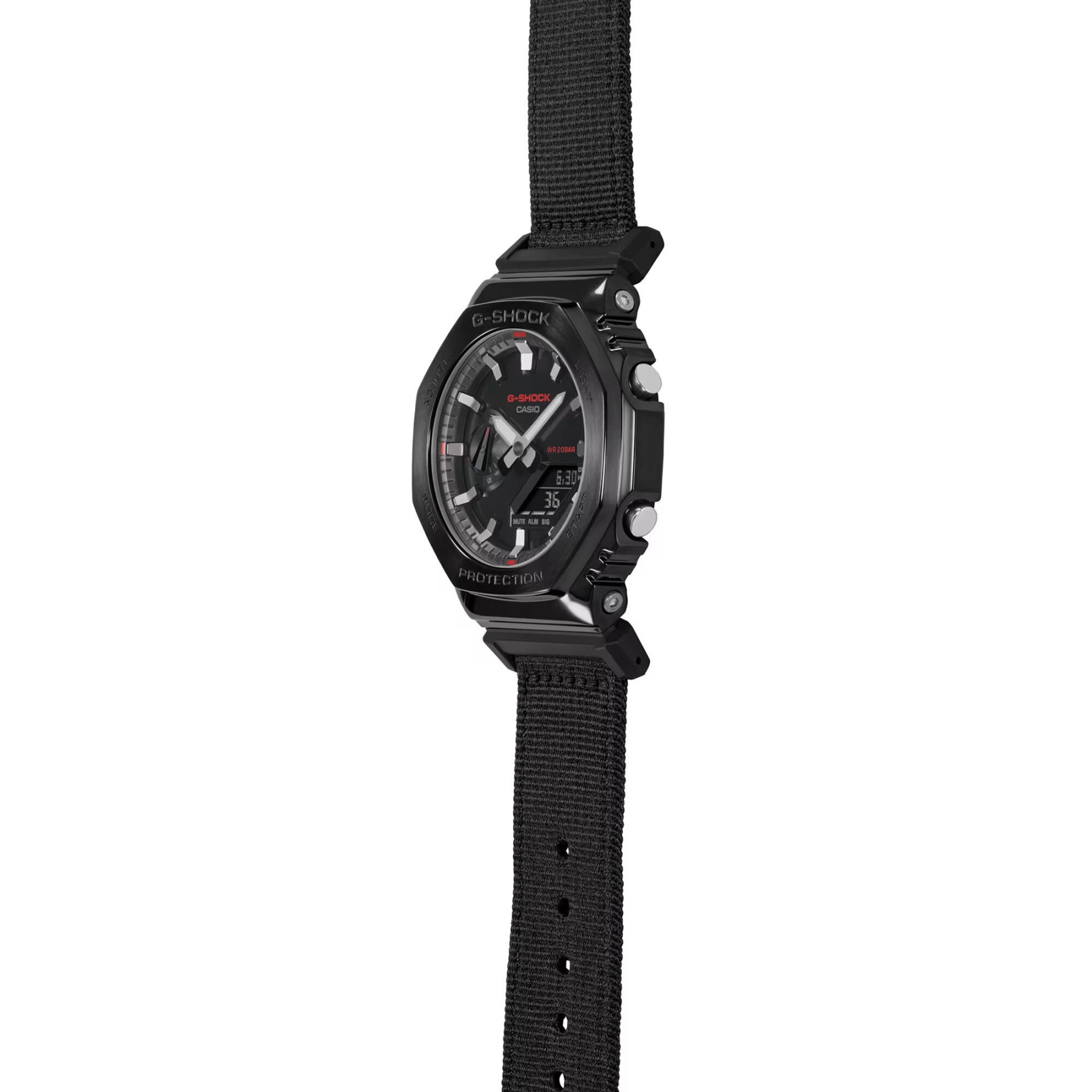 Casio G-Shock GM-2100CB-1A CasiOak Metal Case Watch Black Cloth Band ozdigitalwatch.com.au