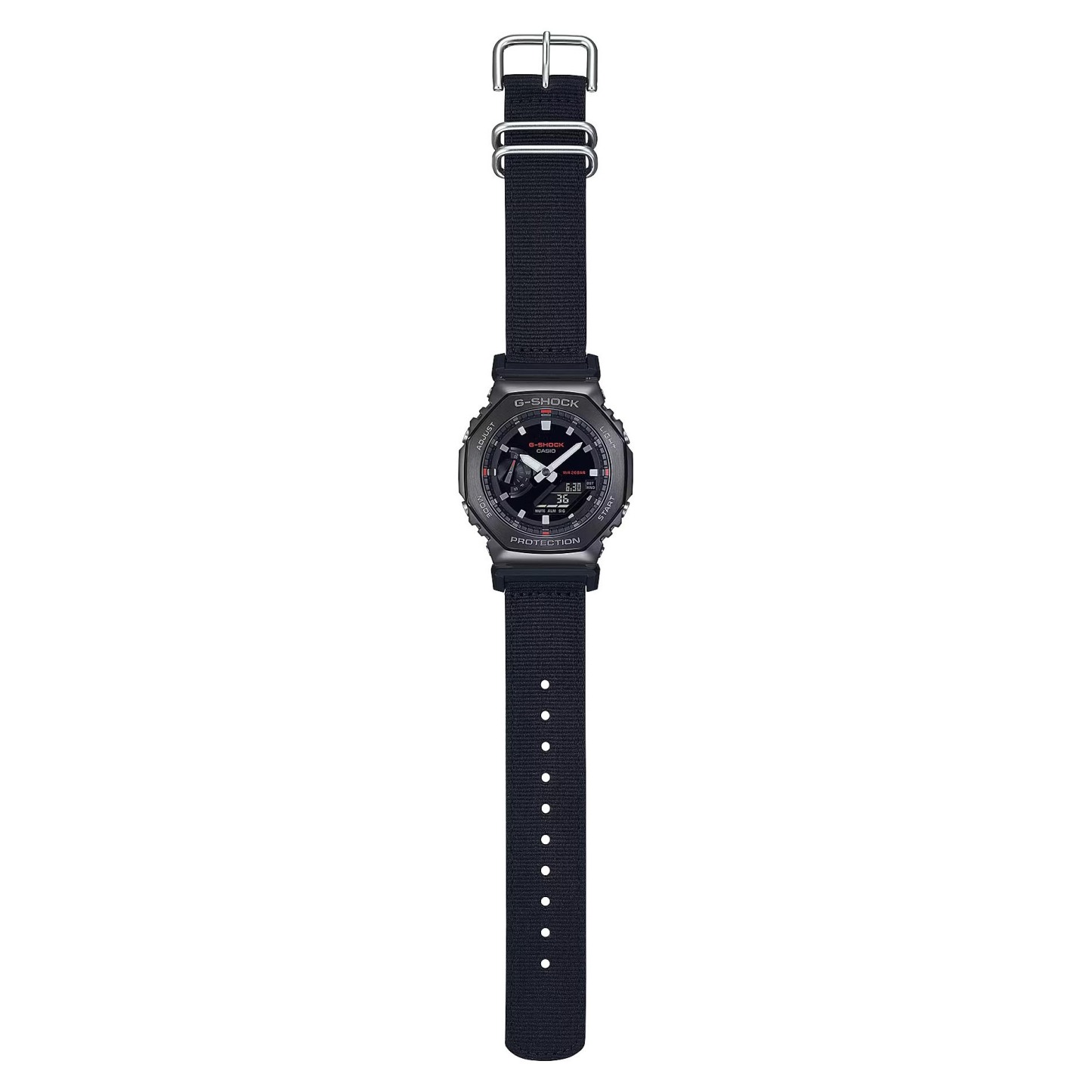 Casio G-Shock GM-2100CB-1A CasiOak Metal Case Watch Black Cloth Band ozdigitalwatch.com.au