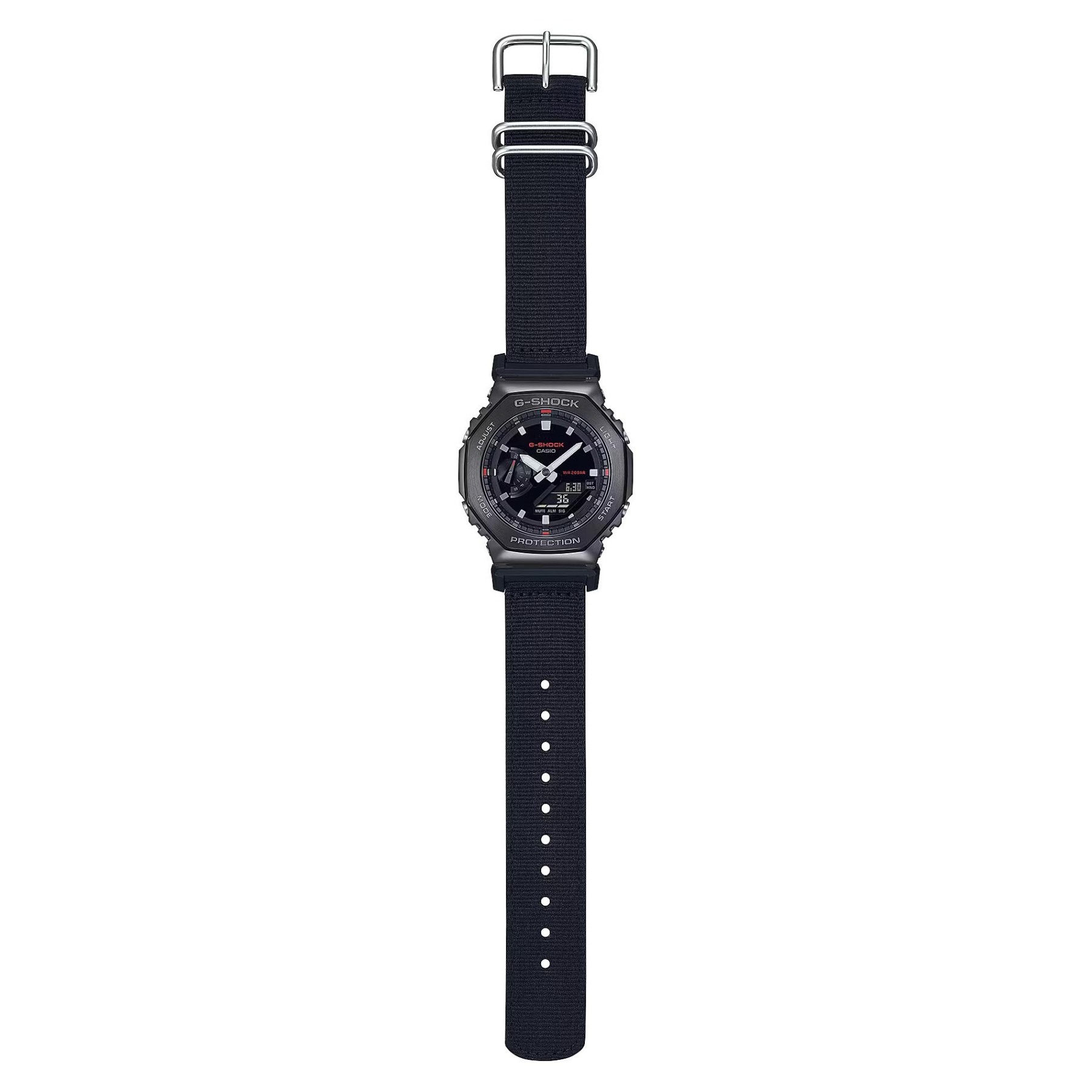 Casio G-Shock GM-2100CB-1A CasiOak Metal Case Watch Black Cloth Band ozdigitalwatch.com.au