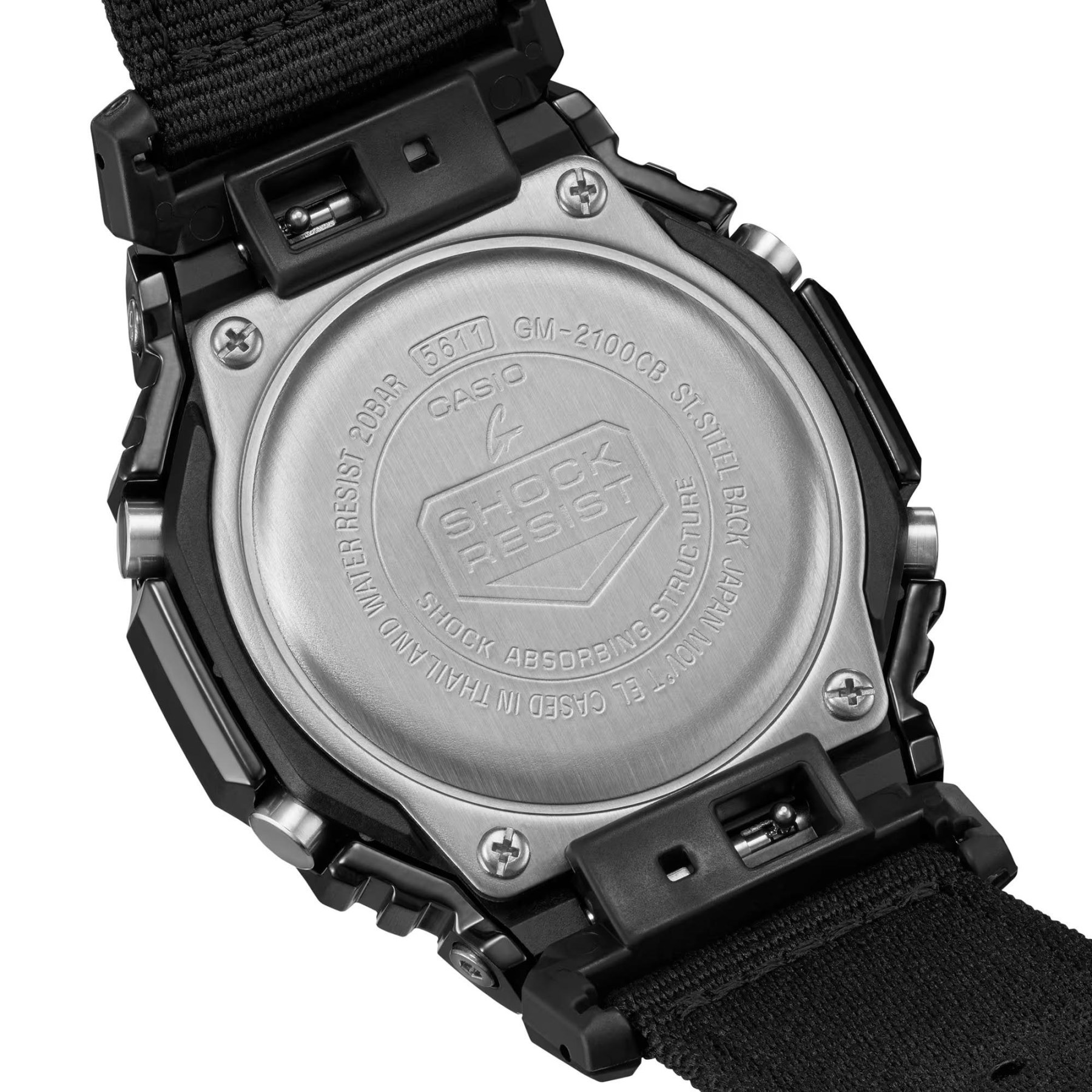 Casio G-Shock GM-2100CB-1A CasiOak Metal Case Watch Black Cloth Band ozdigitalwatch.com.au