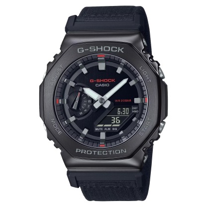 Casio G-Shock GM-2100CB-1A CasiOak Metal Case Analog Digital Men Watch (Black x Cloth Band) GM2100CB-1A