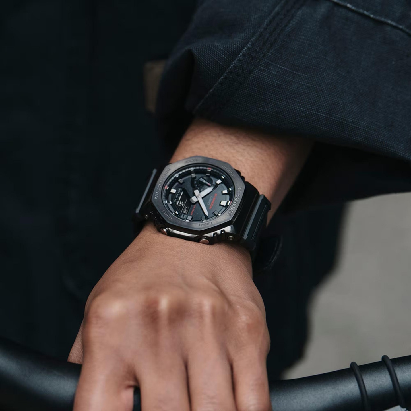 Casio G-Shock GM-2100CB-1A CasiOak Metal Case Watch Black Cloth Band ozdigitalwatch.com.au