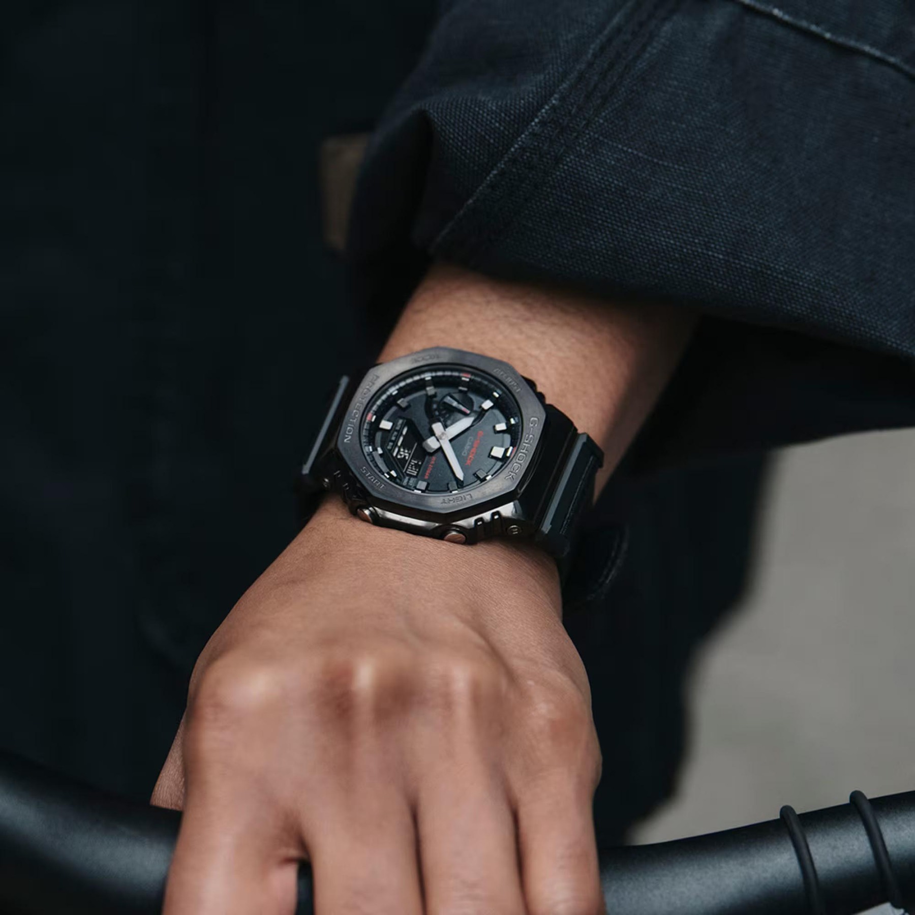 Casio G-Shock GM-2100CB-1A CasiOak Metal Case Watch Black Cloth Band ozdigitalwatch.com.au