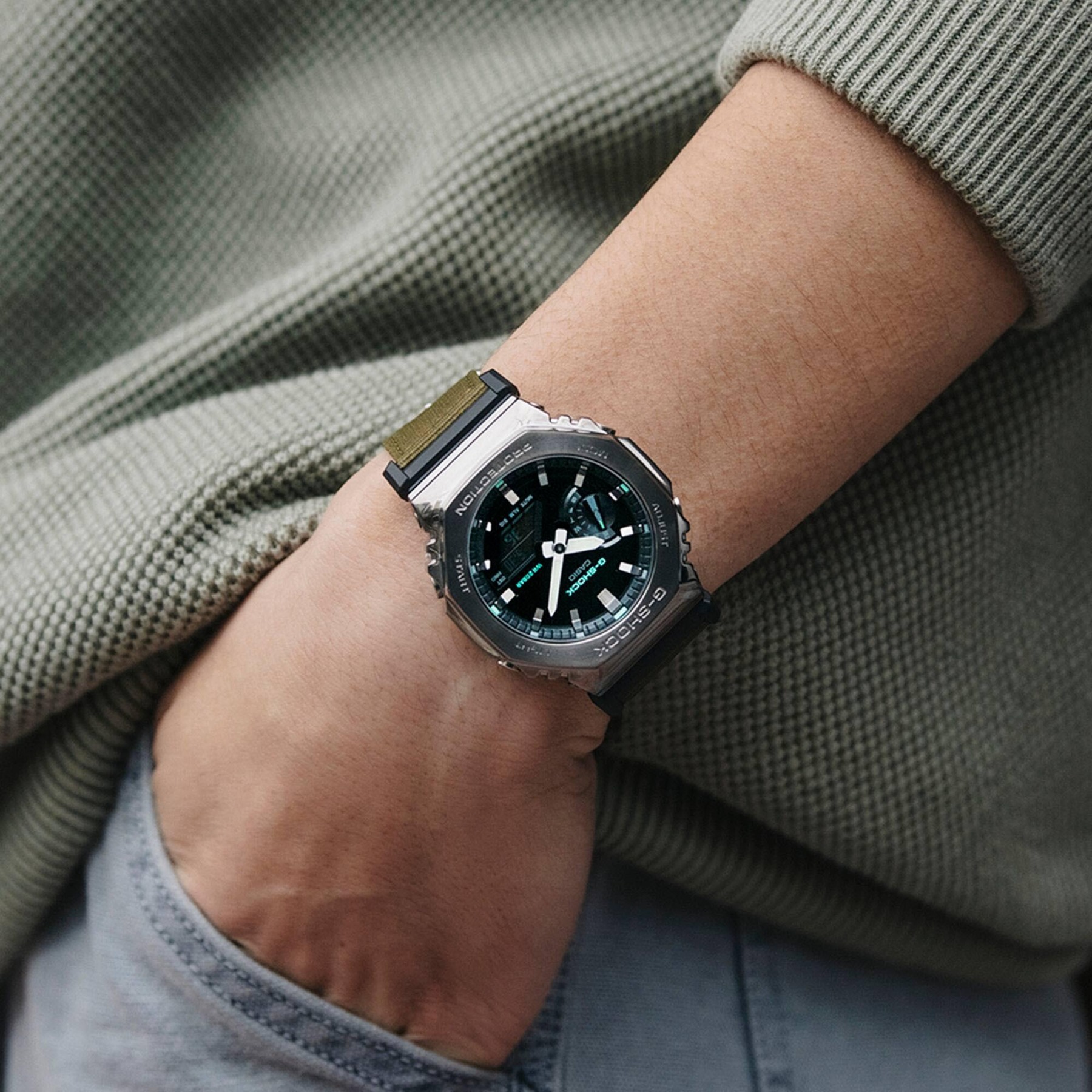 Casio G-Shock GM-2100CB-3A CasiOak Metal Case Analog Digital Men Watch ozdigitalwatch.com.au