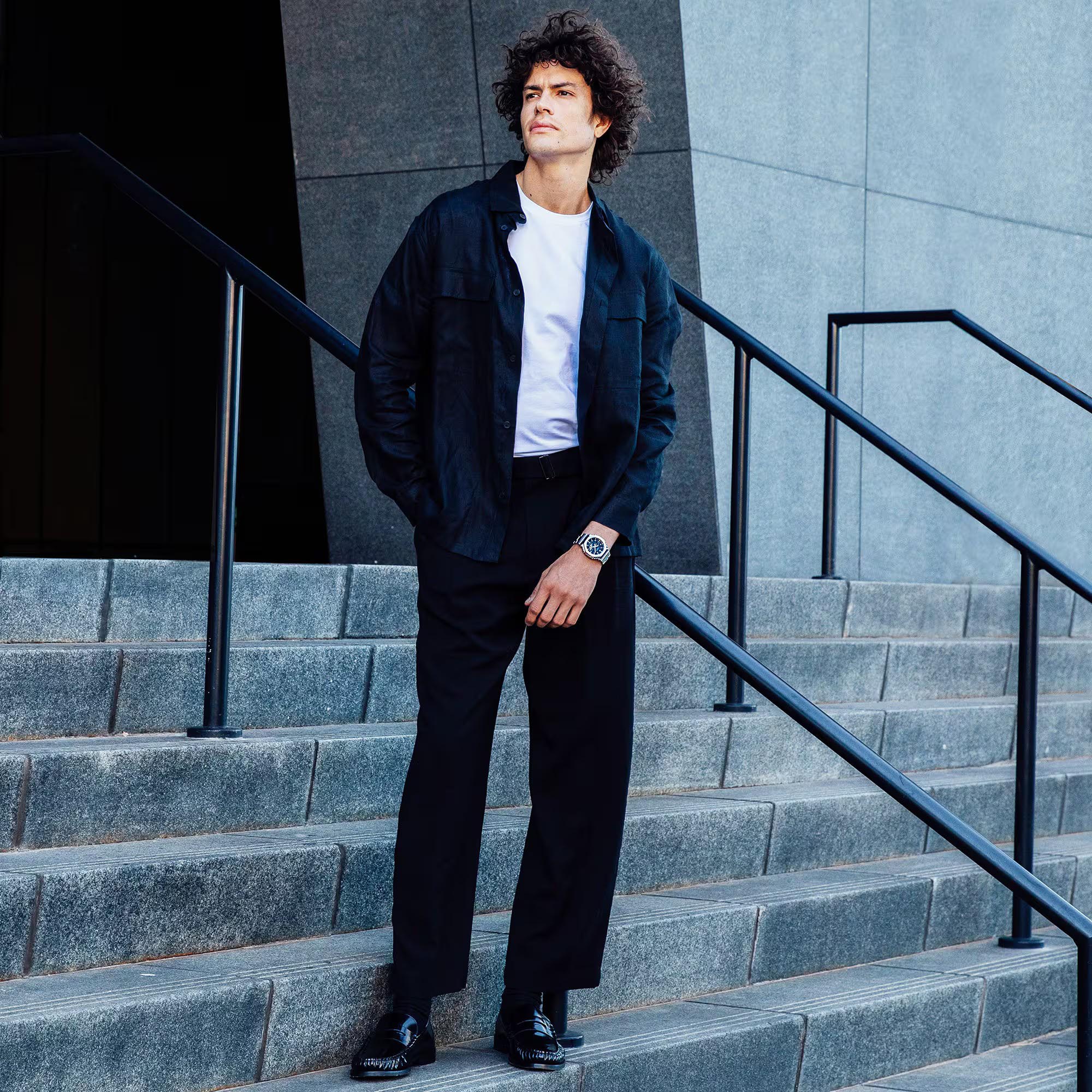 Casio G-Shock GM-2110D-2B CasiOak Metal Case Analog Digital Men's Watch (Silver & Blue) GM2110D-2B