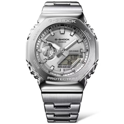 Casio G-Shock GM-2110D-7A CasiOak Full Metal Analog Digital Men's Watch (Silver) GM2110D-7A