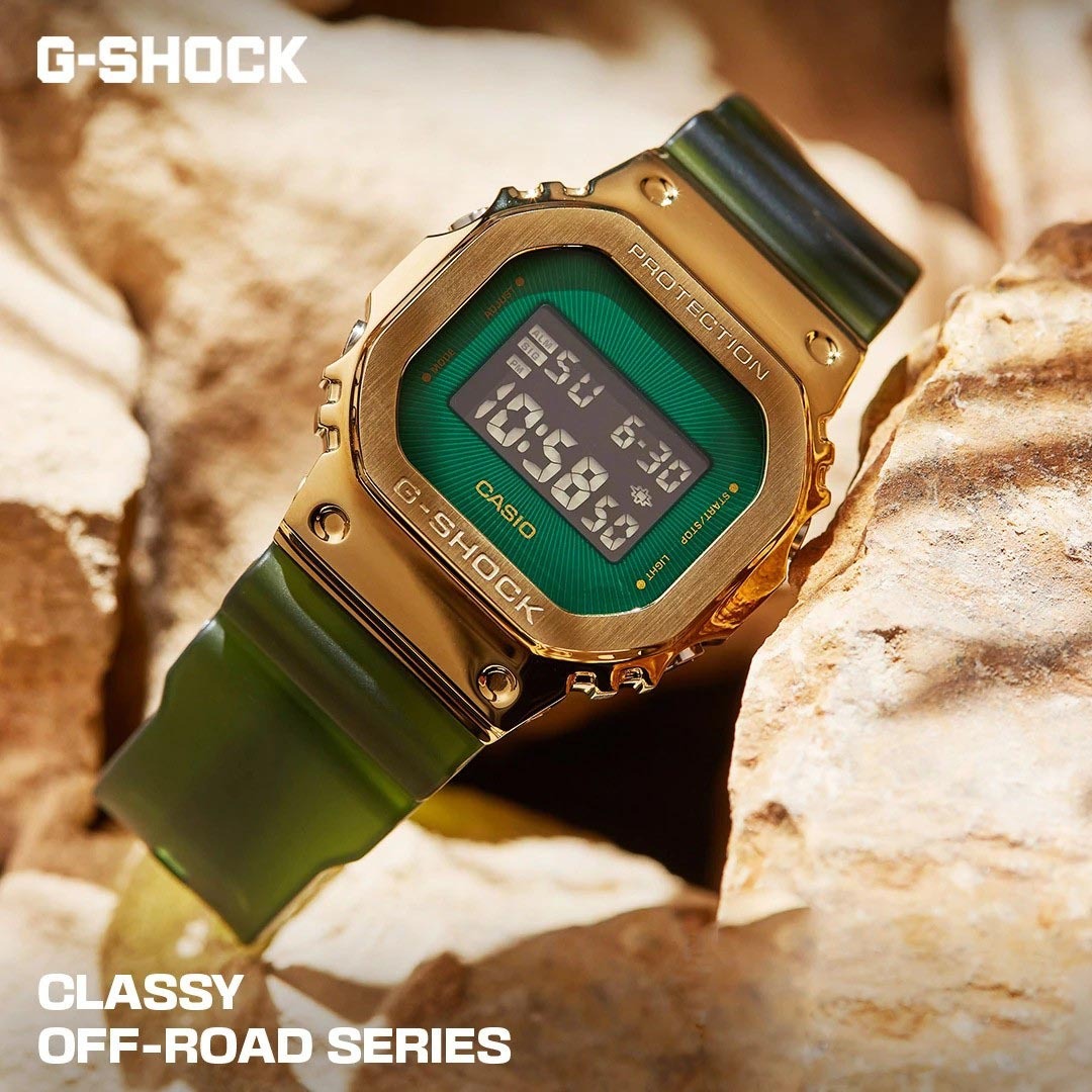 Casio G-Shock GM-5600CL-3 Metal Clad Men's Digital Watch (Gold & Green) GM5600CL-3