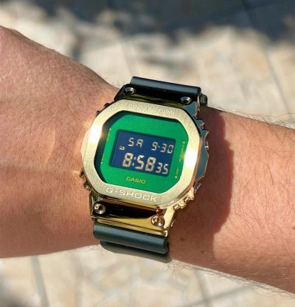 Casio G-Shock GM-5600CL-3 Metal Clad Men's Digital Watch (Gold & Green) GM5600CL-3